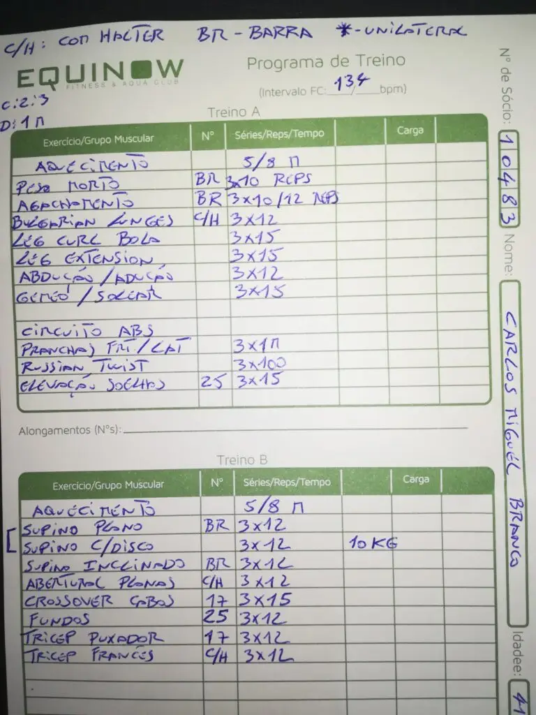 Musculação 40+ Carlos Miguel Branco - Autor do Plano Real